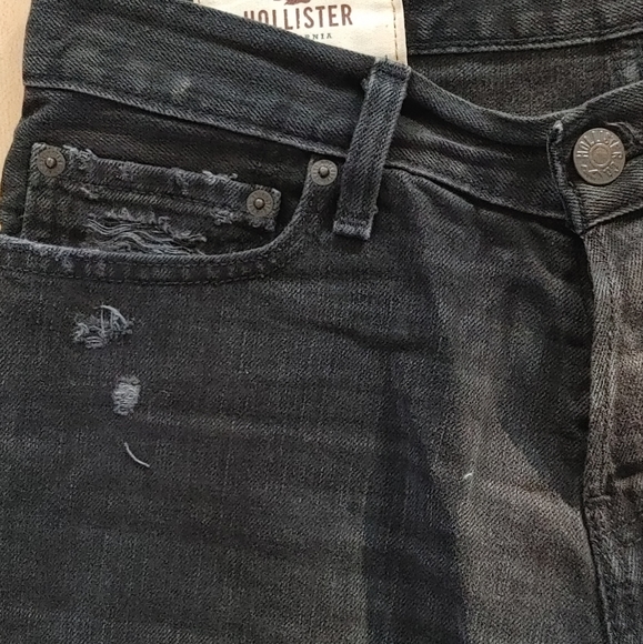 Hollister Destroyed Cut Off Button Fly Jean Shorts Size 30 - Picture 4 of 9